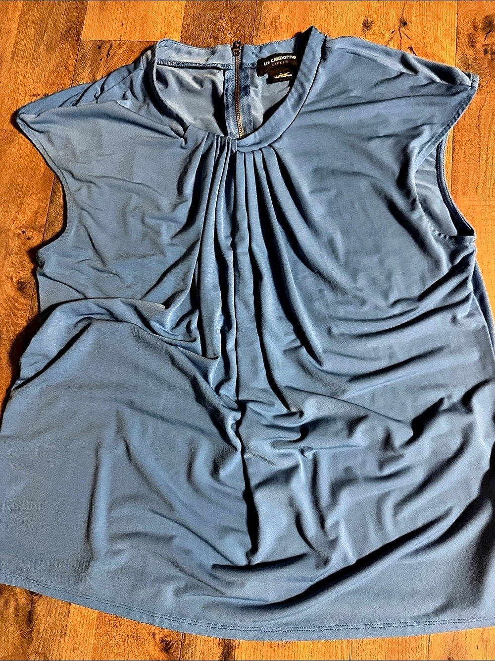 Liz Claiborne Draped Blue Blouse Size Large